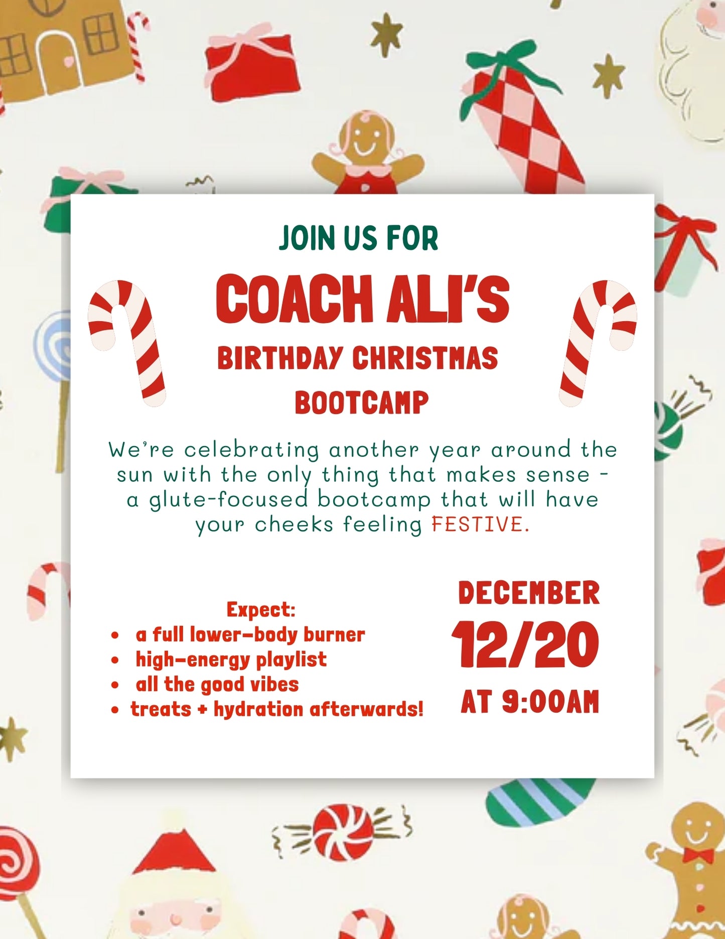 Coach Ali's Birthday-Christmas Bootcamp
